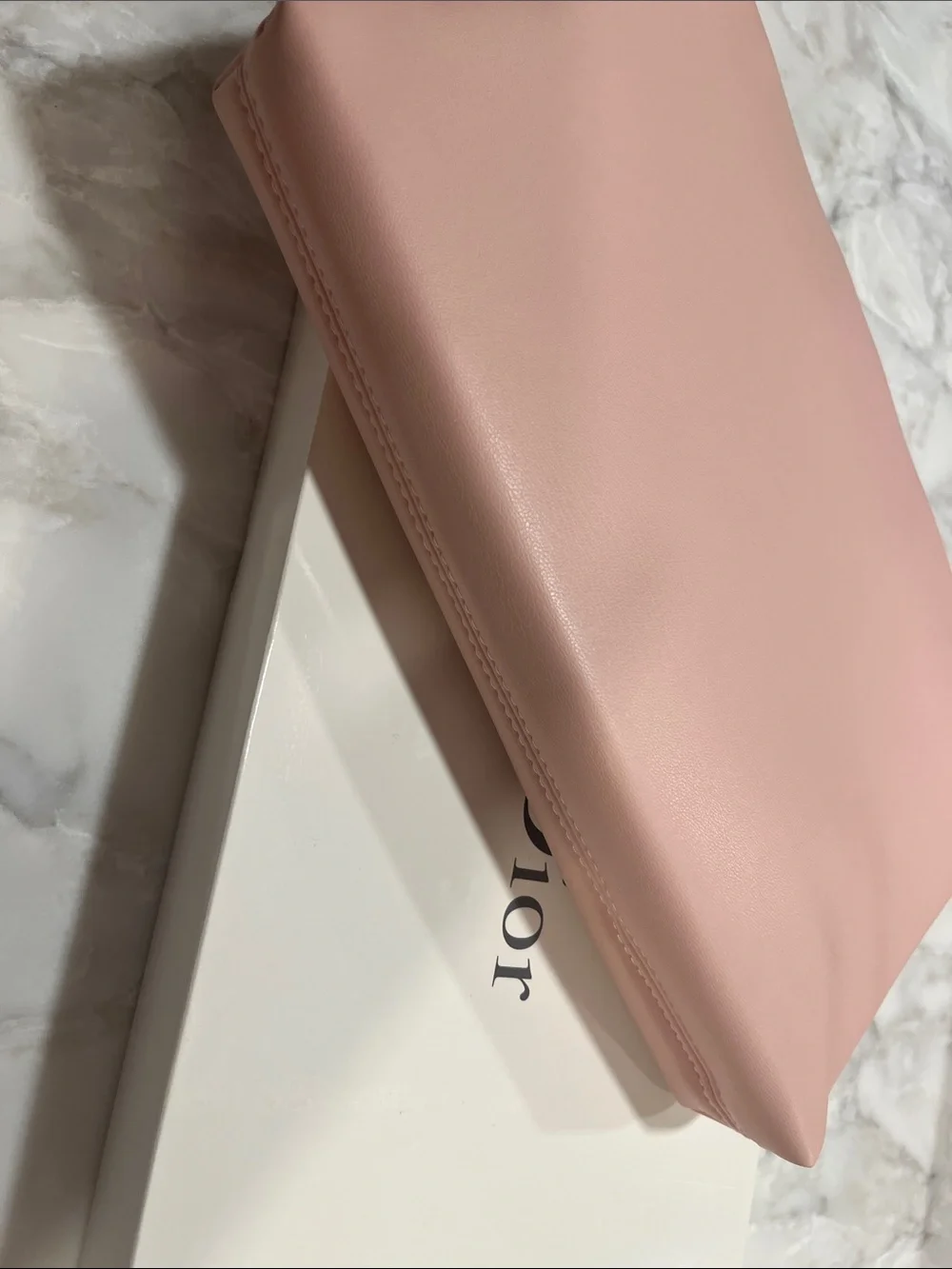 Dior Light Pink Crystal Script Cosmetic Pouch